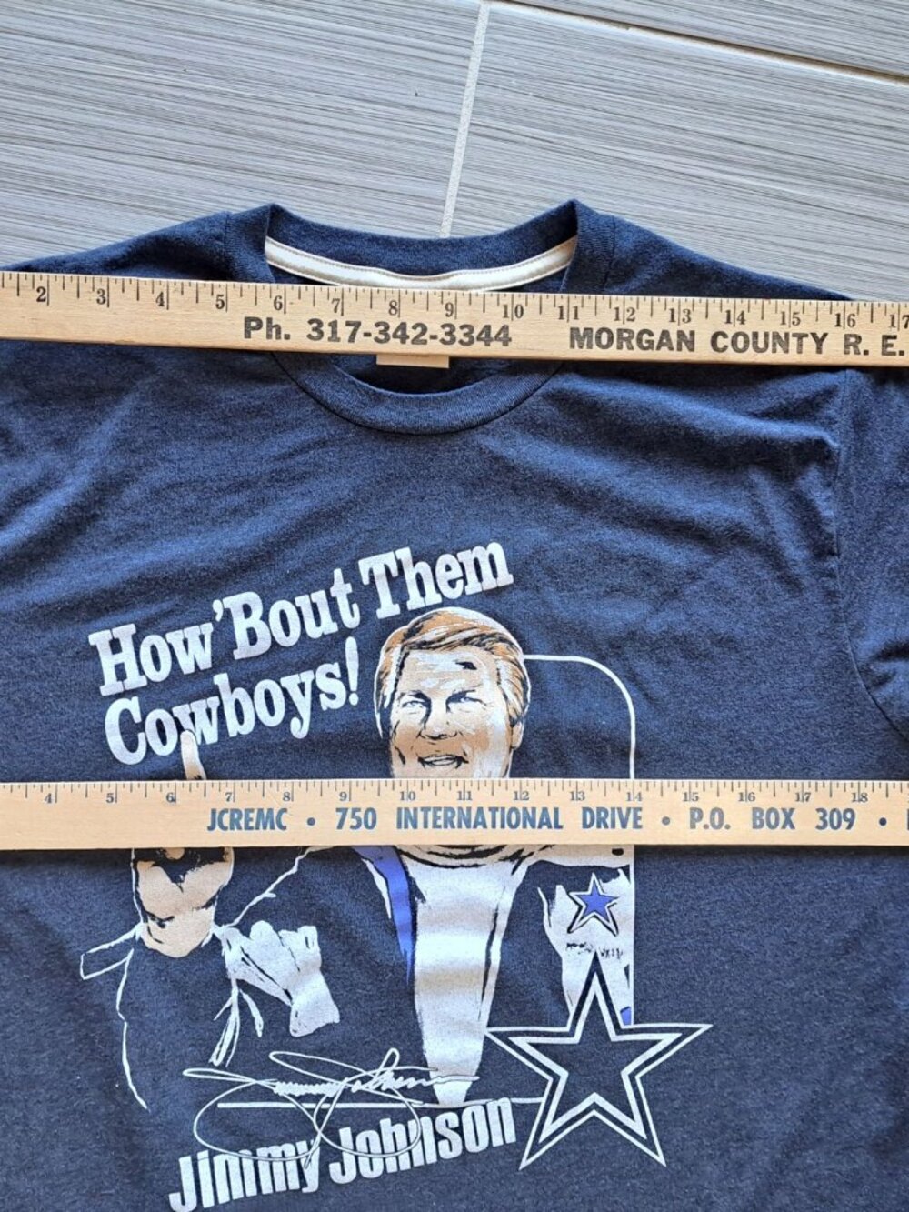 Men's Homage Jimmy Johnson Navy Dallas Cowboys Tri-Blend T-Shirt M Unisex - Picture 6 of 9